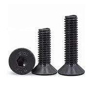 10 tornillos de cabeza plana M8-1,25 x 50 mm, acero al carbono 10,9, unidad de enchufe Allen, tornillos de máquina internos de tornillos hexagonales tornillos