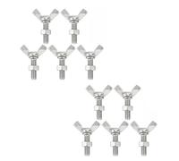 10 tornillos de mariposa de acero inoxidable M3 con tuercas y arandelas, tornillos de mano for pulgar de sujeción de máquina de perno de ala(M3*50mm)