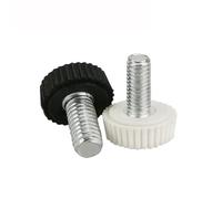 10 tornillos de mariposa de nailon M4 M5, de cabeza moleteada, for apretar a mano, pernos y perillas de repuesto de baquelita. Tornillo de perilla(Black-C)