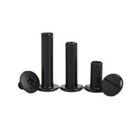 10 tornillos de metal Chicago for encuadernación, remaches negros mate, tornillos ranurados for cinturón, for álbumes de fotos, escritorios, menús, cierres de billetera.(Rod length-25mm)