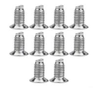 10 tornillos de placa de aguja para máquinas de coser, piezas y accesorios de máquina de metal, tornillo de repuesto de 4,2 x 8,1 mm con diseño de giro plano