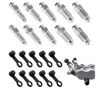 10 tornillos de purga pinza de freno M6x1/M7x1/M8x1,25/M10x1/M10x1,25 para | Tornillo Purga Moto con Cubiertas Kit 10pcs Acero Carbono, 5 Tamaños para Pinzas de Freno y Sistemas Hidráulicos Motocicleta