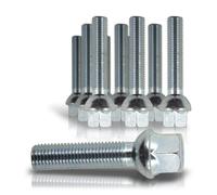10× Tornillos de rueda M12×1.5×50mm asiento esférico - Compatible con diversos