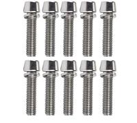 10 tornillos de vástago de bicicleta, pernos de cabeza cónica, piezas de manillar de dirección de bicicleta con tornillos, arandelas, M6 x 20 mm