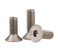 10 tornillos hexagonales avellanados con cabeza hueca hexagonal, M1.6-M4, cabeza plana, pernos Allen, niquelados, acero al carbono grado 10.9(M1.6x5(10pcs))