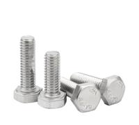 10 tornillos hexagonales DIN933 M8X50 304 de acero inoxidable DIN933 M8-1.25X50 A2-70 304 B