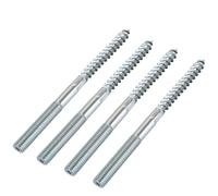 10 tornillos M10, x 200 mm, de cabeza doble de acero al carbono, Torx para madera, doble rosca para abrazaderas de tubo y montaje de muebles