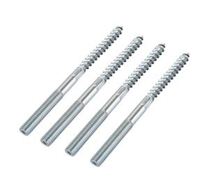 10 tornillos M10, x 200 mm, de cabeza doble de acero al carbono, Torx para madera, doble rosca para abrazaderas de tubo y montaje de muebles