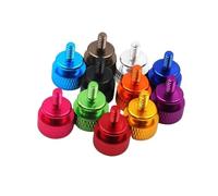 10 tornillos moleteados de aluminio M3 M4 6#32 de colores for ordenador.(Silver,M4)