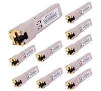 10 transceptores modulares 1000BASE-T Gigabit SFP a RJ45 de cobre Ethernet para Cisco, Meraki, Ubiquiti, D/TP Link, Supermicro, Netgear, Broadcom, 1.25G SFP-T CAT5E/CAT6 hasta 100 m Mikrotik S-RJ01
