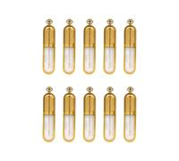 10 tubos de brillo de labios recargables de 5 ml, 8 ml, con tapa dorada y cepillo suave para muestras de labios, cosméticos y botellas de brillo recargables de uso portátil, c, Mass Beauty