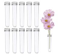 10 tubos de flores con tapa, tubos de orquídeas de plástico, tubos de conservación de flores, para colgar flores, tubos de arreglos florales con tapa, tubos decorativos para flores