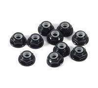 10 Tuercas de Aluminio Autoblocantes con Inserto de Nailon M2, Tuercas de Seguridad Hexagonales Negras, Resistentes y Resistentes, Evitan Vibraciones, Fáciles de Usar, Tamaño M2