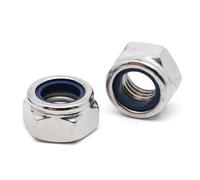 10 tuercas de freno M12 de acero inoxidable - Tuercas M12 autobloqueantes de acero inoxidable A2 para tornillos metálicos, varilla hilada, perno de rosca métrica, tuerca nylstop inaccesibles DIN 985