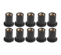 10 tuercas de goma para parabrisas de motocicleta M5 con inserto de latón para montaje y control de vibración en scooters, motos de cross y ATV