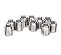 10 tuercas de inserción, inserto roscado M6/M10, tuerca de inserción en 303, acero inoxidable, inserto de rosca autorroscante (interior M6 x 1.0 exterior M10 x 1.5 longitud 12 mm)