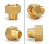 10 Uds 1/8 "1/4" 3/8 "1/2" hilo macho a hembra casquillo hexagonal conectores de tubería de latón adaptador acoplador roscado(M02-F03)