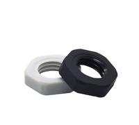 10 uds/100 Uds M5-M72 tuerca de plástico hexagonal negro blanco tuerca de nailon paso 1,5mm/2mm(10pcs Black,M20X1.5)