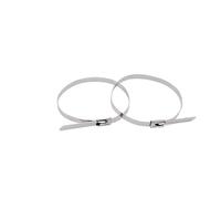 10 Uds. 10mm 0,39 pulgadas 304 Cable de acero inoxidable Twist Tie Lock Metal Zip Wrap recubierto Metal Detectable brida for cables(10x1000mm)