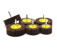 10 Uds 16-80MM lija papel de lija aleta rueda disco cepillo broca pulido herramienta lijadora taladro lijado aleta rueda gruesa for Dremel conjunto rotativo grano 80 con vástago de mandril de 6mm ( Si