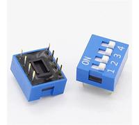 10 Uds 2 filas 8 pines 4P posiciones 2,54mm paso interruptor DIP azul