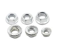 10 uds/20 piezas tuerca hexagonal con reborde M3 M4 M5 M6 M8 M10 M12 304 tuerca hexagonal con reborde de acero inoxidable(M10-10pcs)