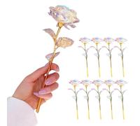 10 Uds. 24K Rosa de Oro para Cabello - Regalo de flores para novia Esposa Madre Mujeres - Forever Flowers Regalos románticos para Cumpleaños Cumpleaños Día de San Valentín