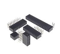 10 Uds 2X3/4/5/6/7/8/10/20/40 PIN doble ángulo recto conector de clavija hembra conector de tira de paso de 2,54 MM(10PCS 2x4)
