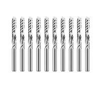 10 Uds 2x8mm 3.175 vástago brocas de enrutador en espiral de flauta única for cortar madera/plástico CNC fresa 1 fresas de extremo de flauta(3.175x3.175x22)