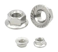 10 Uds 304 Acero inoxidable M3-M20 tuerca con reborde hexagonal cerradura de bloqueo deslizante(M4 (10pcs))