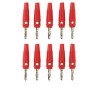 10 Uds 32A 4mm conectores Banana macho conector apilable adaptador de Cable de altavoz tipo tornillo de alta corriente(10PCS red)