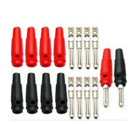 10 Uds 32A Tipo Tornillo de Alta Corriente 4mm Conectores Banana Macho Conector apilable Adaptador de Cable de Altavoz 4mm Conectores Banana de Alta Corriente(Black Red Mix 10pcs)