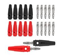 10 Uds 32A Tipo Tornillo de Alta Corriente 4mm Conectores Banana Macho Conector apilable Adaptador de Cable de Altavoz 4mm Conectores Banana de Alta Corriente(Red 10pcs)