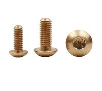 10 Uds ~ 50 Uds M2 M2.5 M3 M4 M5 * L ISO7380 tornillo de cabeza de botón hexagonal de latón tornillos de cabeza de llave Allen redondos no pernos de cobre(4mm,M2 50pcs)