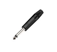 10 Uds 6,35/6,5mm1/4 pulgadas Mono, conector de Audio DIY soldadura, cuarto niquelado(Black-Black-Tail)