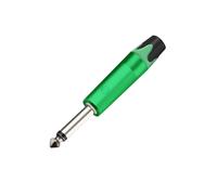 10 Uds 6,35/6,5mm1/4 pulgadas Mono, conector de Audio DIY soldadura, cuarto niquelado(Green-Green-Tail)