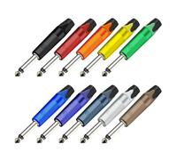 10 Uds 6,35/6,5mm1/4 pulgadas Mono, conector de Audio DIY soldadura, cuarto niquelado(MIX-Tail)