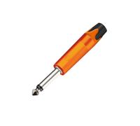10 Uds 6,35/6,5mm1/4 pulgadas Mono, conector de Audio DIY soldadura, cuarto niquelado(Orange-Orange-Tail)