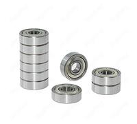 10 Uds 608ZZ rodamiento rígido de bolas doble blindado miniatura de acero con alto contenido de carbono tamaño de una sola fila 8 * 22 * 7mm rodamiento de bolas