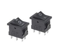 10 Uds 6A/250V 10A/125V 6 pines 21 * 15mm 2 posiciones interruptor basculante de 3 posiciones interruptor de encendido y apagado KCD1 negro 21x15mm AC(6Pin ON-OFF-ON)