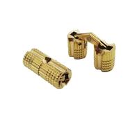 10 Uds., 8mm, 10mm, 12mm, 14mm, 16mm, 18mm, bisagra for puerta pequeña, bisagras de barril de cobre, gabinete oculto cilíndrico, latón Invisible(10Pcs 14mm)