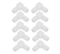 10 uds 90 grados l accesorio de lengüeta para manguera, codo adaptador de junta de púas reductor de ángulo recto transparente de plástico para accesorios de acuario(14mm)