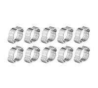10 Uds. Abrazadera de manguera de dos orejas 5-23mm Acero inoxidable chapado en Zinc doble oreja Crimp O Clips, sujetador de manguera para tubo de gasolina Fule(17-20MM)