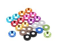 10 Uds arandela plana de aluminio M2 M2.5 M3 M4 M5 M6 M8 junta de arandela de cabeza avellanada de aluminio anodizado colorido for tornillos pernos(Green,M5)