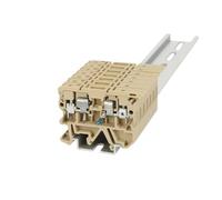 10 Uds ASK1EN 24V/220V luz LED 5 * 20mm 0,5-10A portafusibles bloque de terminales de carril Din 4mm² conector de tornillo SAK ASK1LDEN ASK 1EN(Beige-Without LED,With Fuse 3A)