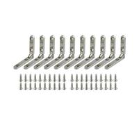 10 Uds. Bisagras plegables de 90 grados for regalo joyería caja vino madera for armario muebles pequeña bisagra con tornillos 30 * 6mm Para Muebles(Sliver)