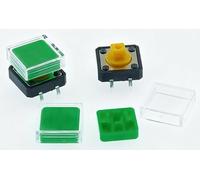 10 Uds. Botón táctil B3F + sombrero de Color A14 10 Uds. + tapa transparente 10 Uds. Micro táctil momentáneo 12 * 12 * 7,3mm(Green)