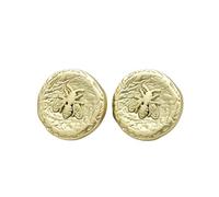 10 Uds. Botones de Metal de abeja Vintage 17,5/22,5mm botones redondos de textura Irregular botones dorados y plateados for manualidades, chaquetas(Gold,22.5mm 0.89in-10pcs)