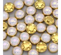 10 Uds. Botones de perlas lujo for ropa, accesorios costura DIY, hermosos botones decorativos for con diamantes imitación(Onecolor,8mm)