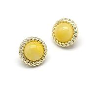10 Uds. Botones redondos de 11mm con perlas multicolores for camisa, ropa, Vintage, vestido, puño, cuello, accesorios costura Para Chaquetas y Uniformes(Yellow)